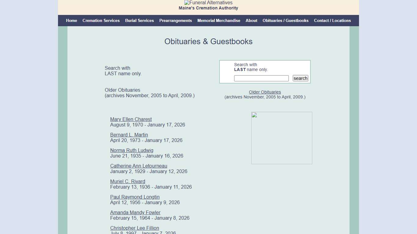 Obituaries : Funeral Alternatives of Maine