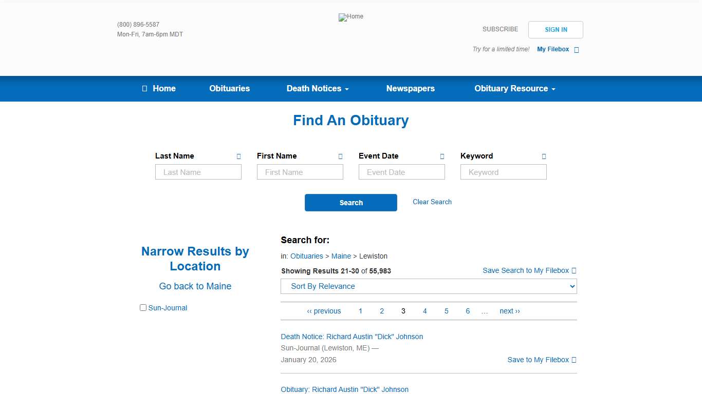 Lewiston, ME Obituaries Archives Online Obits Archive 2010 – 2026